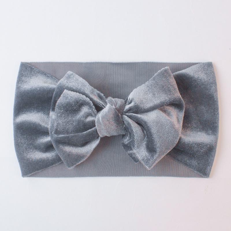 New baby bow headscarf, wide-brimmed gold velvet cute hair accessories for infants and toddlers, princess children's headband.