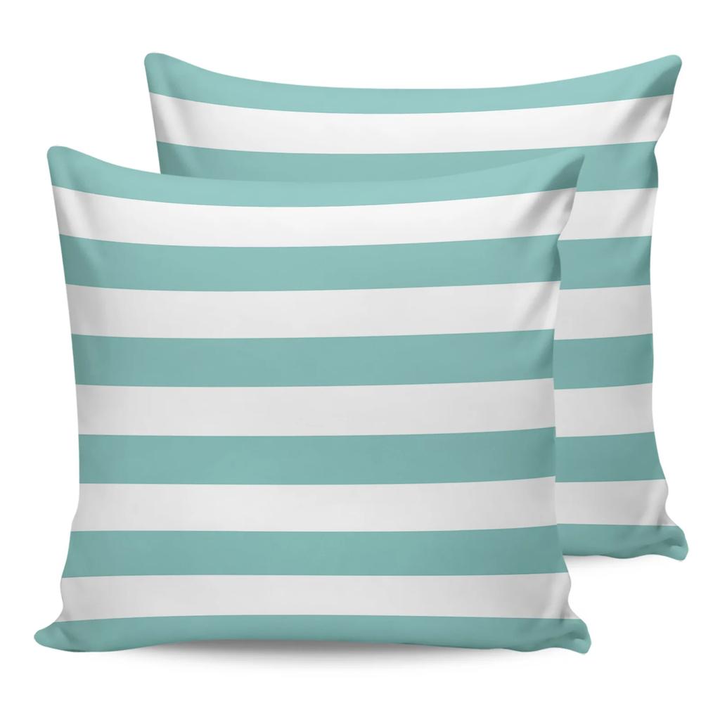 Navy Blue White Stripes Waterproof Pillow Cover Home Office Decoration Pillow Case Chair Sofa Cushion Cover