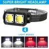 Super Bright Mini COB Headlamp Type-C Charging Headlights 300LM 18650 Head Torch Camping Emergency Portable Waterproof Lantern