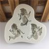 3 Hole Baby Angel Shaped Silicone Mold Cake Decoration Fondant Cookies Tools Candy Molds Creative Angel Chocolate Baking Mold