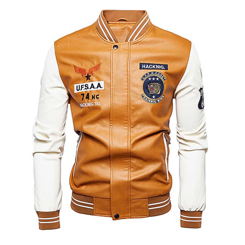 

Мужские кожаные бомберы Slim Fit College Fleece Pilot Men s Coats Мужские бомберы M