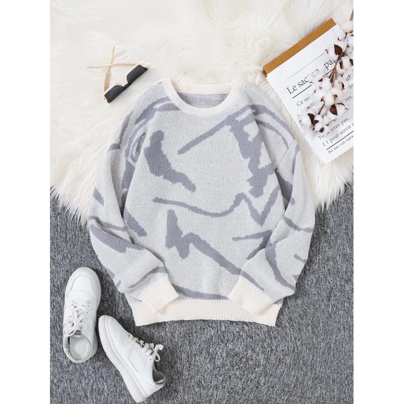 Sweatshirt à col rond surdimensionné Hommes Femmes Mélange de coton épais Manches longues Streetwear Haut Automne Tenue décontractée