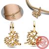 925 Copper Two-tone Stepmom Entwined Hearts Monstera Leaf Glow-in-the-dark Firefly Charm Beads Fit Pantaro Bracelet DIY Zircon