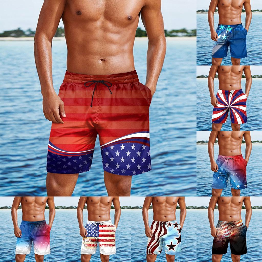 Men's Independence Day Print Casual Fashion Shorts Men's Printed Loose Breathable Shorts
