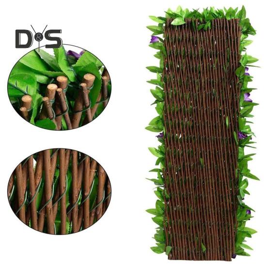 Expanding Garden Flower Trellis Panels Artificial Plants Realistic Looking Bright Color UV-Resistant Fence Screening Fake Plants