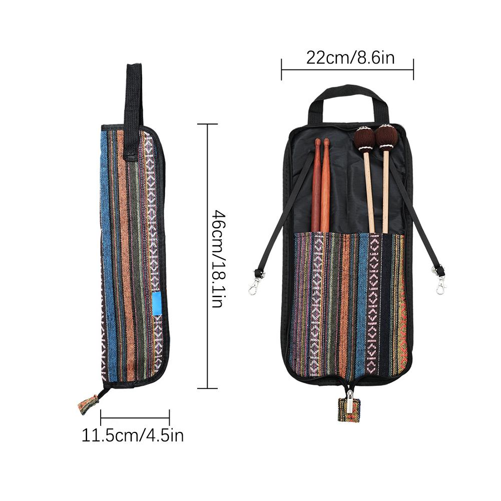 

Портативная сумка для барабанных палочек в стиле бохо, пылезащитный чехол для барабанных палочек, сумка для переноски барабанных палочек, стержней чёрный