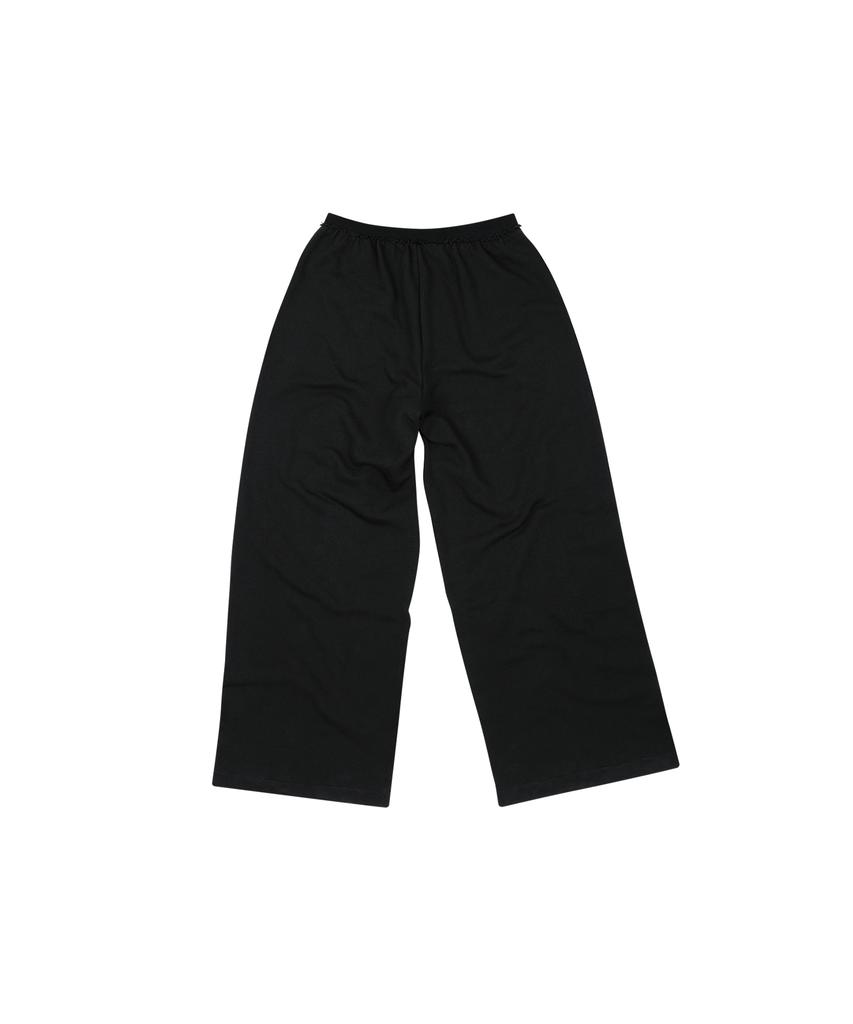 Dogeumaegseu Raw Edge Wide Sweat Pants Black