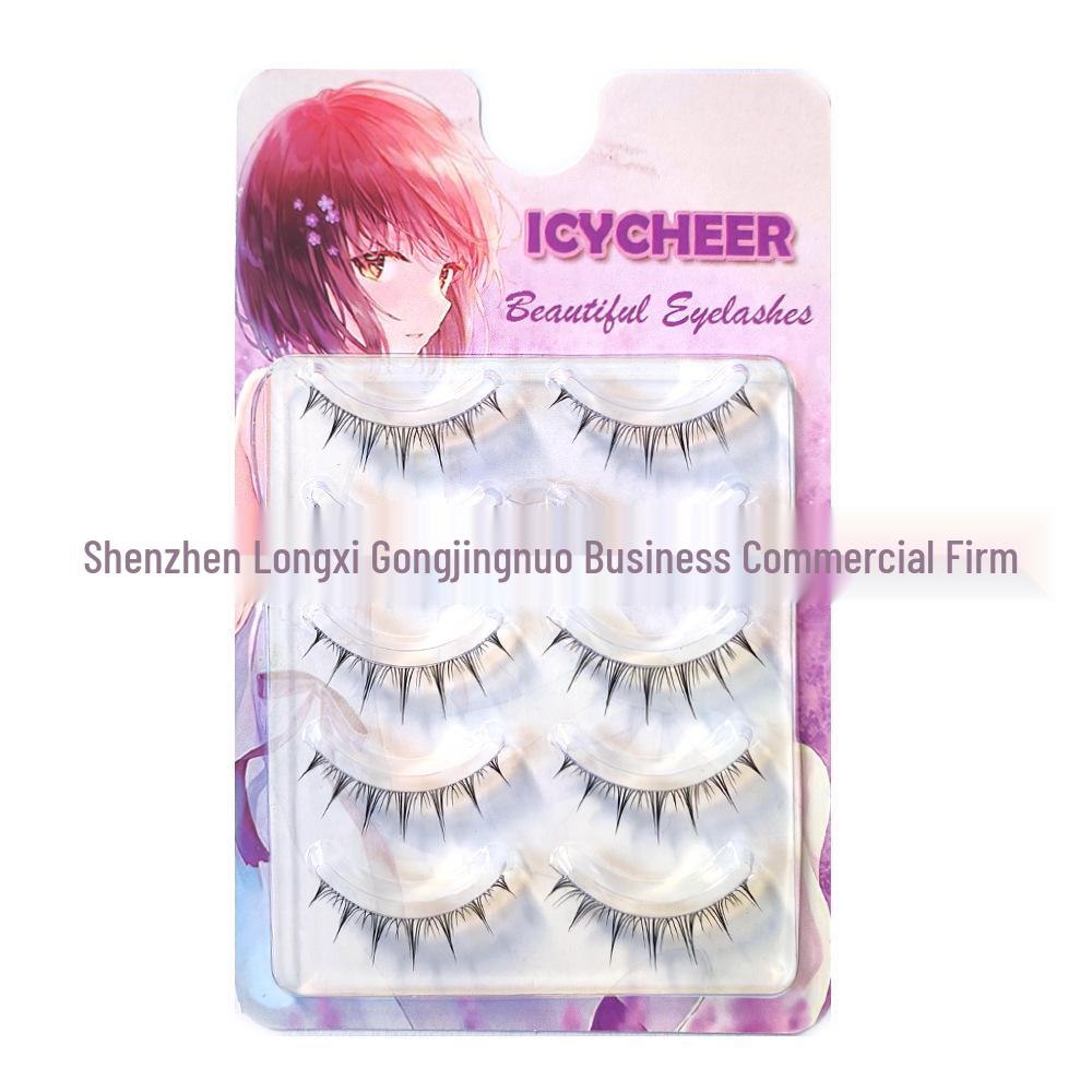 Five Pairs of Airy Faux Lashes with Ultra-Fine Transparent Band for Natural Look - Perfect for Bare Face, Light Makeup, Students, Brides