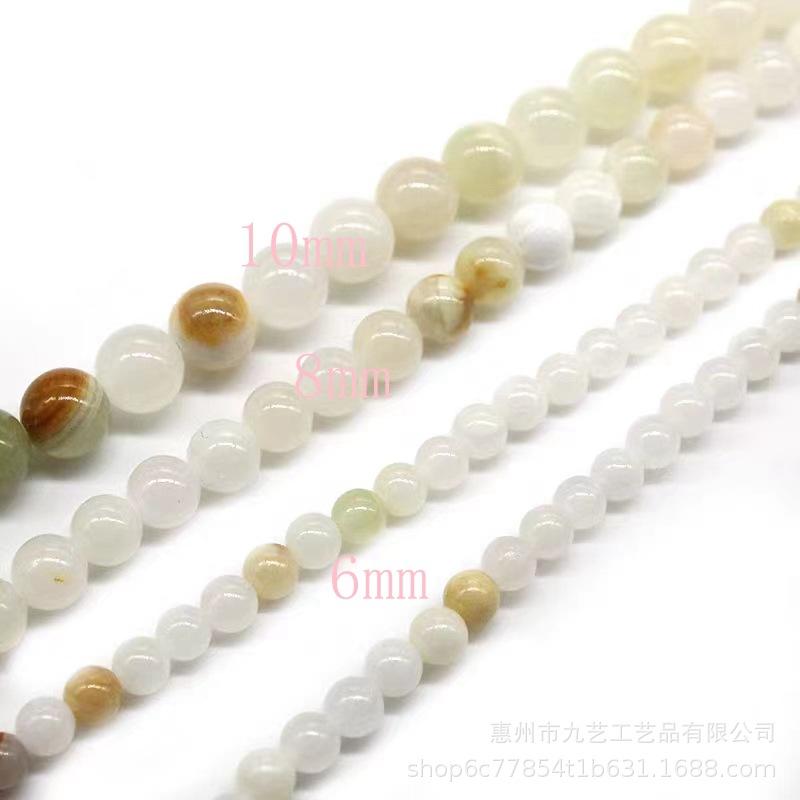 Qingyu Round Beads: Natural Flower Afghan Grape Xiu Jade for DIY Jewelry Crafting.