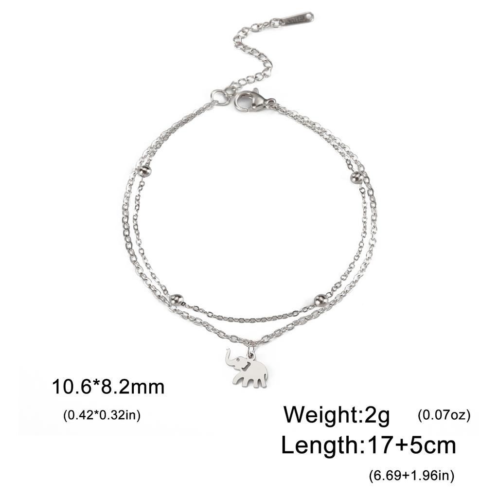 Charm Animal Dragonfly Pendant Double Layer Bracelet for Woman Wedding Stainless Steel Bracelets Engagement Fashion Jewelry