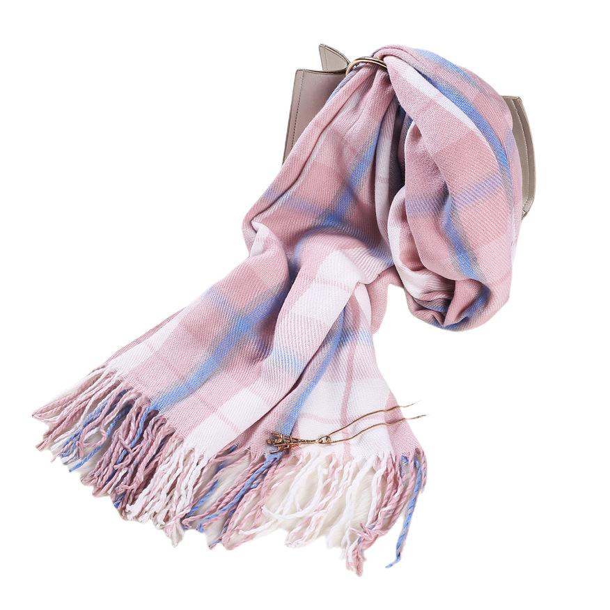 [One piece] Scarf women's new winter plaid to keep warm, advanced sense versatile and sweet student scarf
