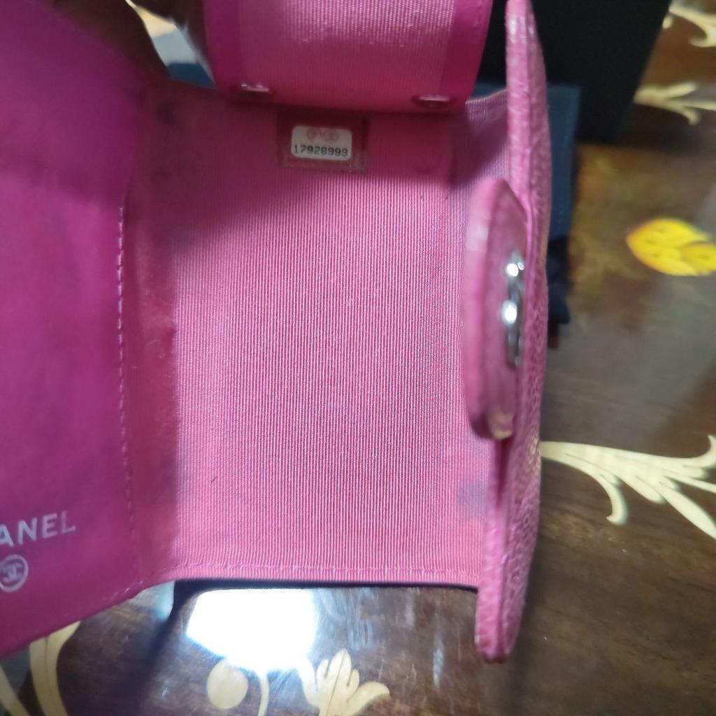 Used  CHANEL Caviar Skin Key Case Pink