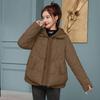 Small friendly fake two-piece hooded cotton clothes women's short wave quilted cotton clothes versatile women's clothing entity mixed batch