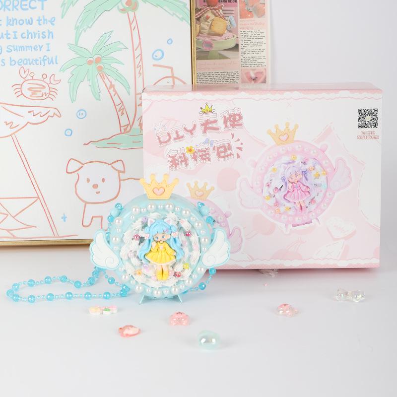 Kids' Handmade Cream PVC Crossbody Bag with Mirror Accessory