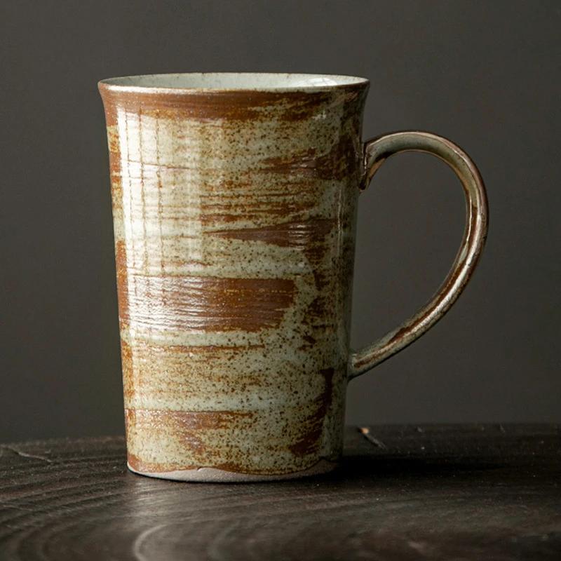 High Capacity Personalized Mug Retro Japanese-style Household Use Coffe Ceramic Cup Espresso Cups Teaware Cafes Drinkware Coffee