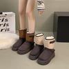 22 Elegant and Beautiful Snow Boots New Comfortable Buckle with Round Head Thick Sole Temperament Medium Tube Short Boots