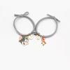 1 Pair Couple Bracelet Adjustable Cartoon Charm Magnetic Half Love Heart Friendship Bracelet Fashion Accessories Romantic Birthday Gift