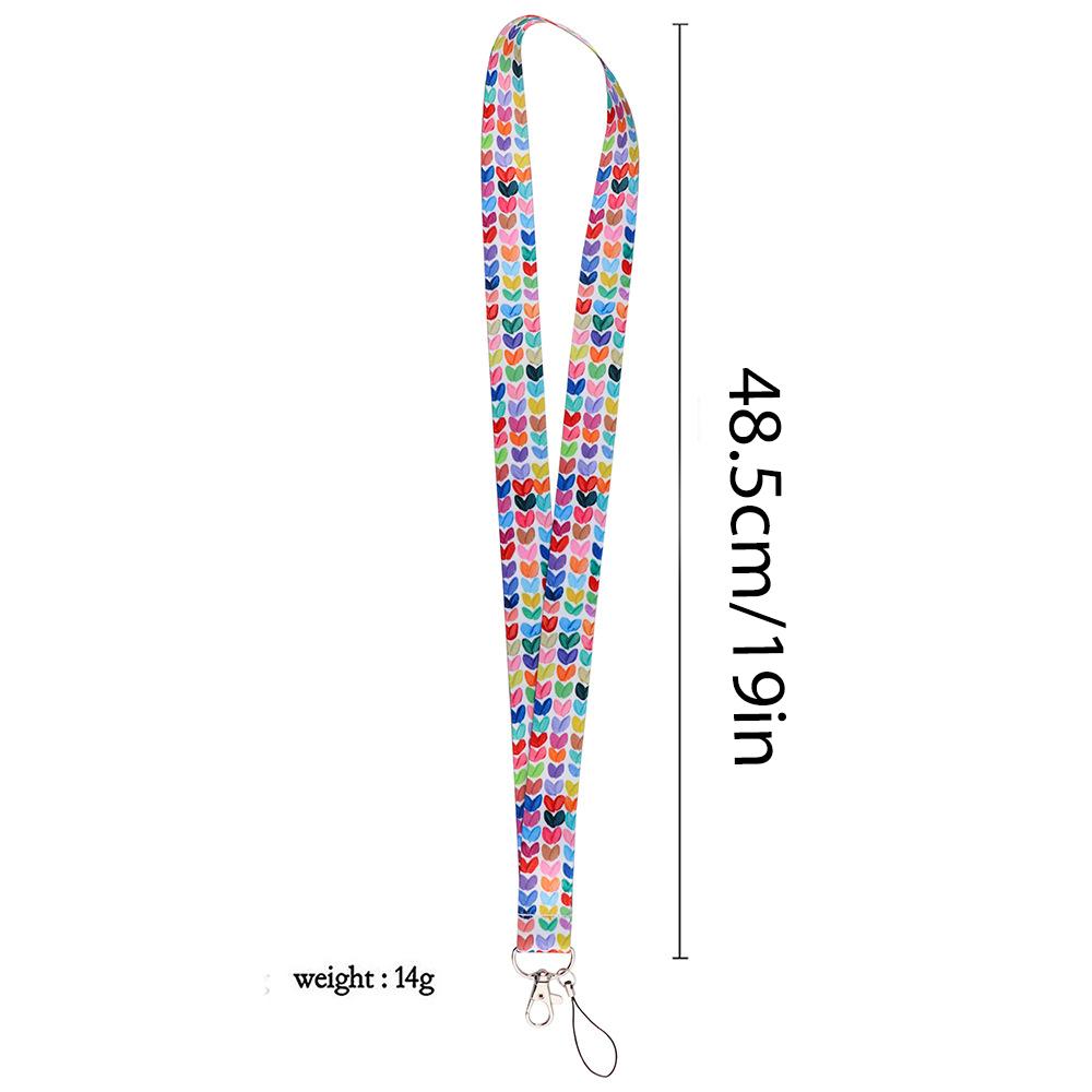 Colorful Cute Heart Neck Teacher Lanyard for Keys Keychain Badge Holder ID Credit Card Pass Key Ring Neck Straps Nurse Gift