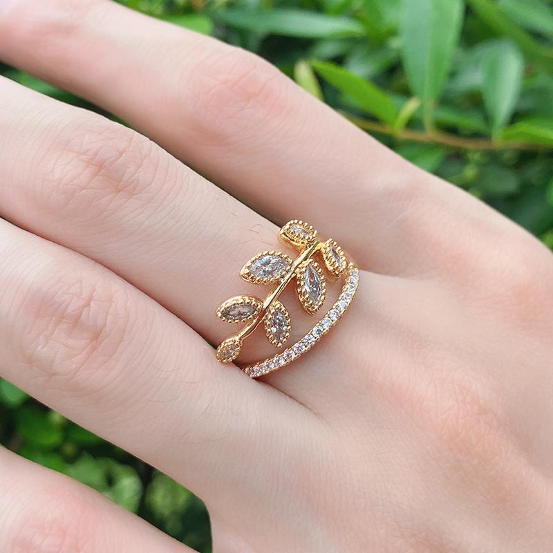 Fashion  Rose Gold Ring For Women  New Turkey Jewelry White Natural Zircon Engagement Ring Party Accessories