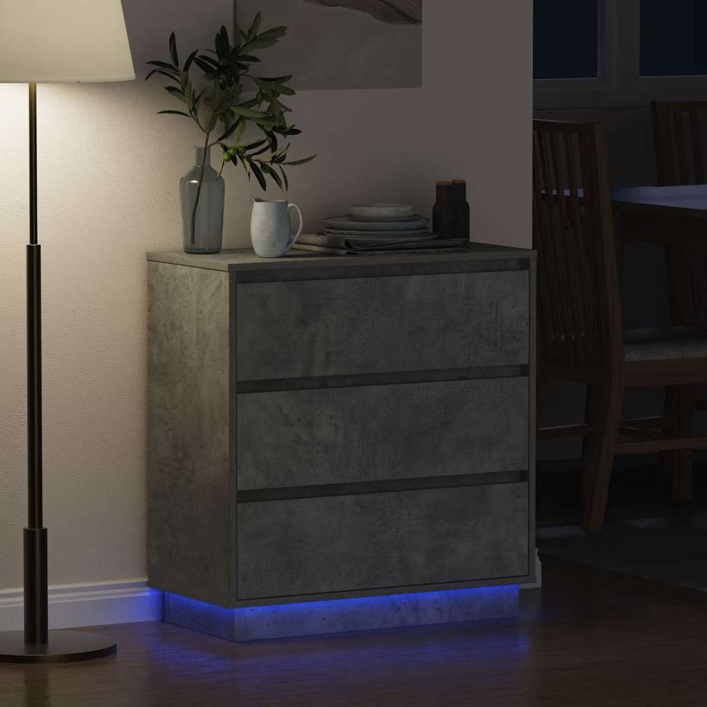 Nightstand Concrete Grey 71 X 34.5 X 75 Cm Engineered Wood