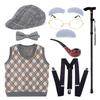 Grandpa Costume Set Old Man Costume Outfit Kids 100 Days of School Costume Set