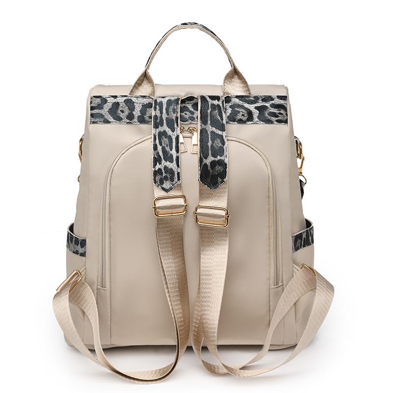 Women's Leopard Print Backpack Anti-Theft Travel Backpack Student Schoolbag