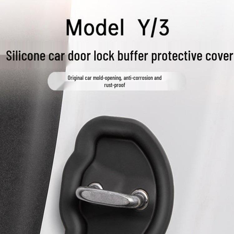 Thickened Silicone Shock-Absorbing Anti-Collision Pad for Model 3/Y Car Door Lock