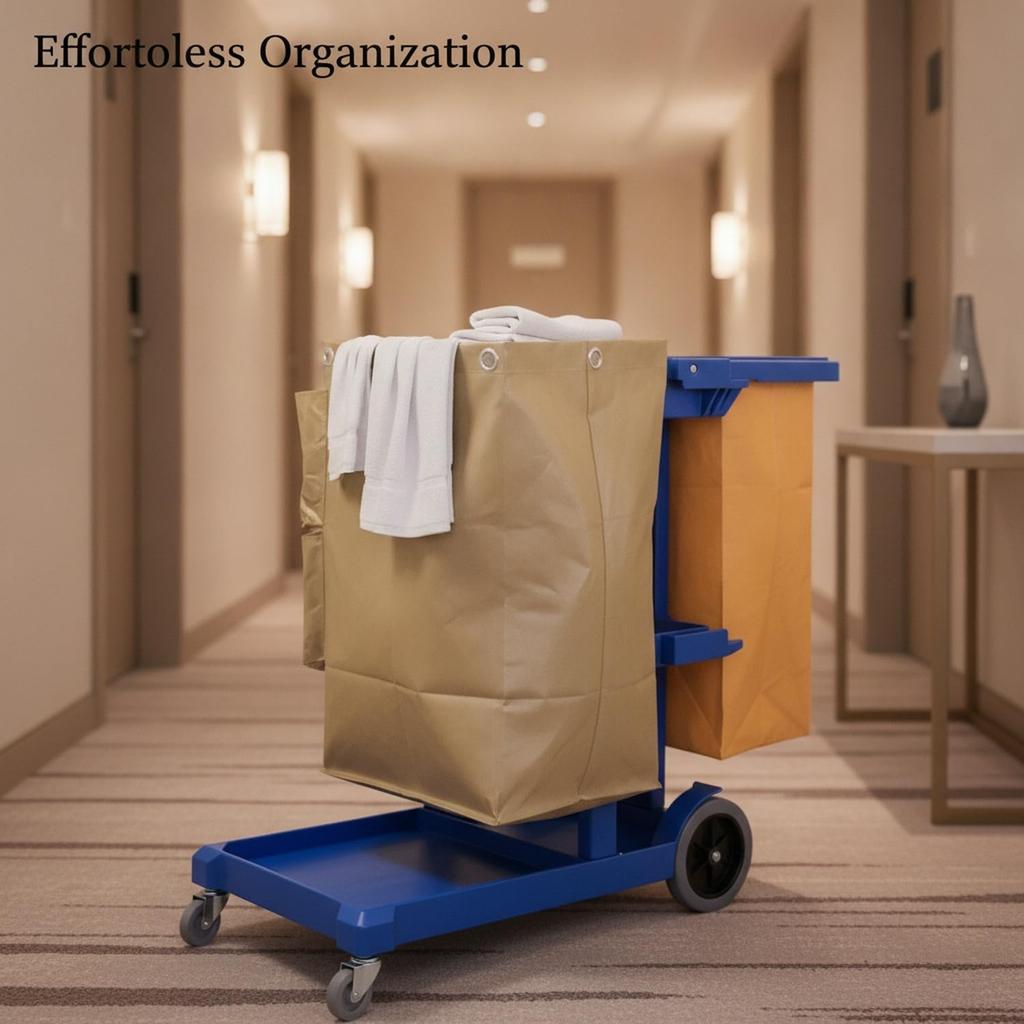 Housekeeping Cart Linen Bag, Polyester Laundry Sorting Accessory, Suitable for Standard Service Carts, Durable for Storing Clean and Dirty Items.