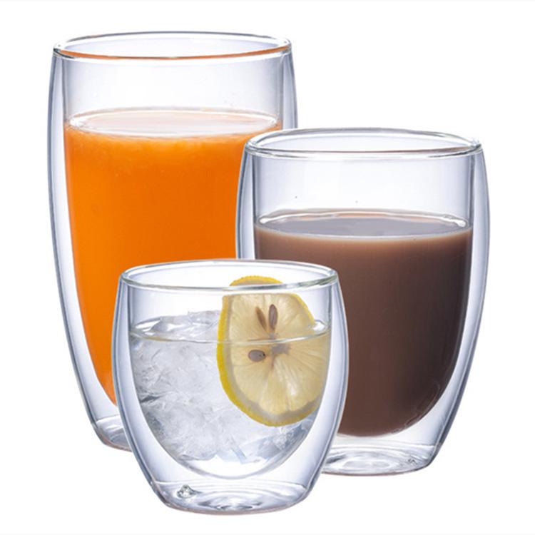 Double-Layer Transparent Heat-Insulating Glass Tea Cup Set