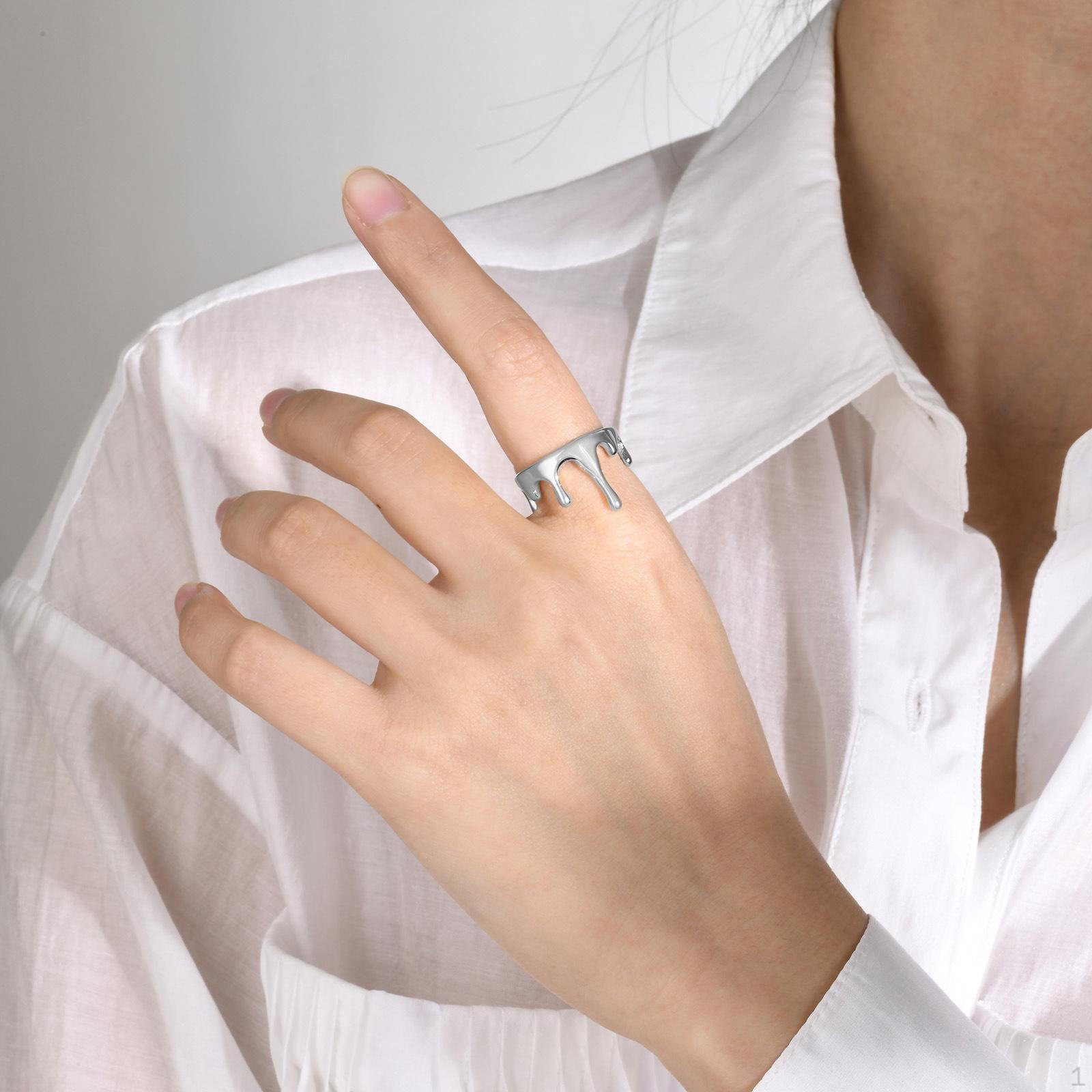 

Элегантный женский комплект колец для особых случаев Steel Color Size 7