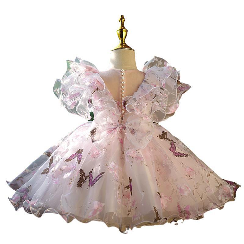 Summer Flower Fairy Party Dress for Little Girls - Puffy Princess Costume for One-Year-Olds