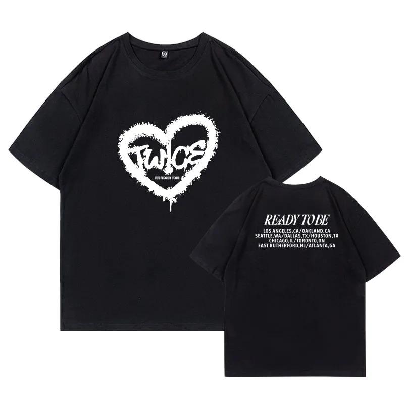 

2026 Summer Fashion Trendy Tee TWICE ReadyToBe ort Sve Crew Ne High Waist Crop Top Casual T-irt for North America Concert Street Sle Cotton XXXL коричневий