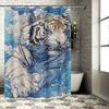 White Tiger In Waves Design Waterproof Shower Curtain Heat Resistant Machine Washable Non-Transparent 180x180cm