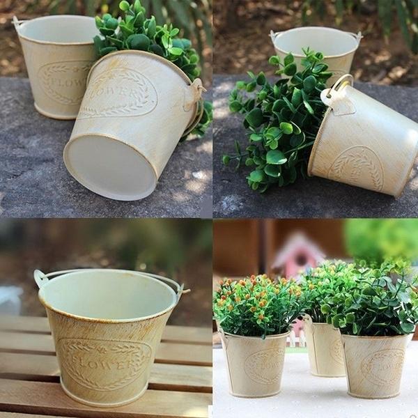 Garden Decor Creative Supplies Mini Metal Hanging Flower Pots Home Garden Green Plant Planter Nursery Tin Pots Accessories
