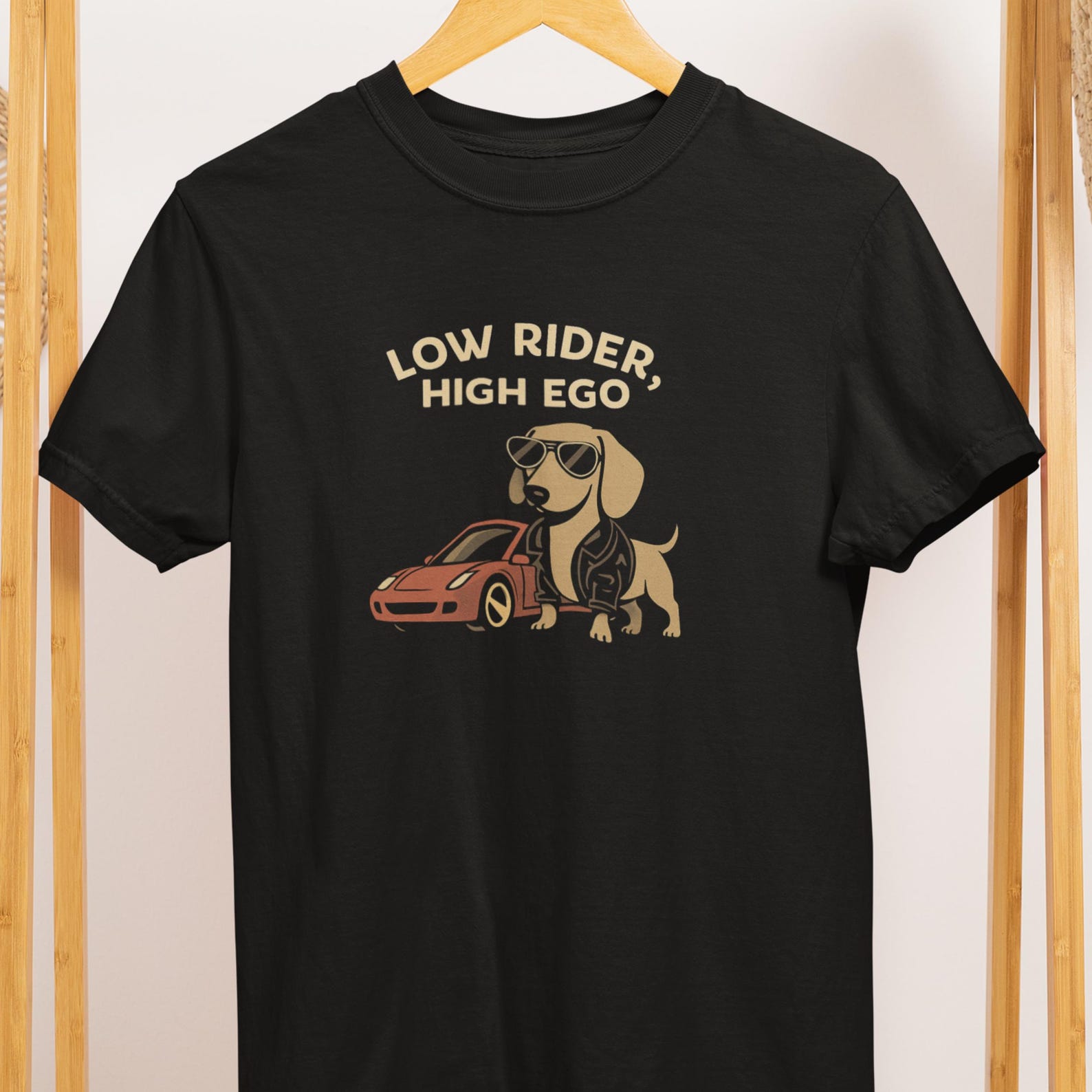 Funny Dachshund Comfort Colors T-Shirt: Low Rider Wiener Dog Gift 2XL