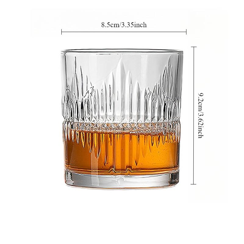 

1pcs 335ml Premium Thickened Glass High End Cold Drink Mugs Relief Cocktail Glass Carved Wine Glass Drinkware Outdoor Tableware