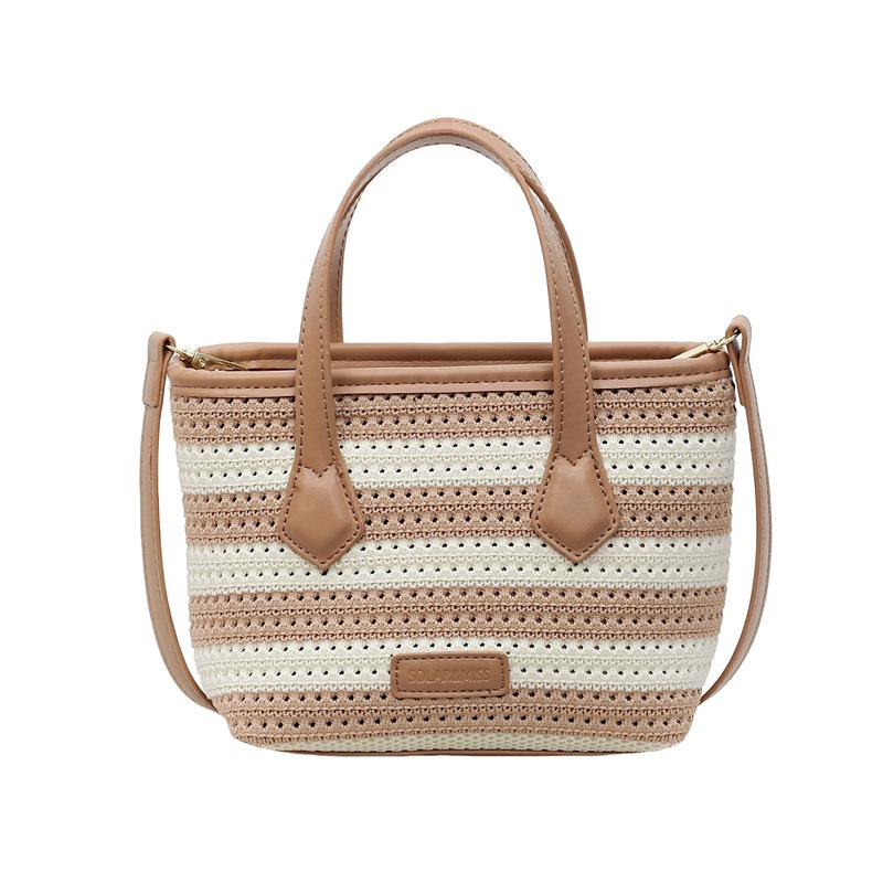 Summer new fashion versatile tote bag women's simple high-end woven handbag shoulder messenger bag