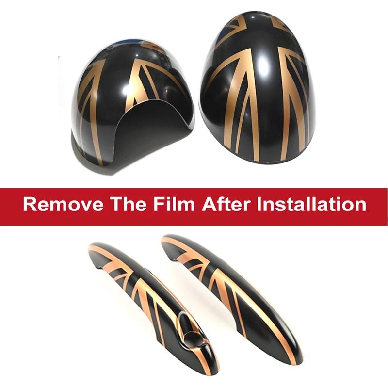 

For MINI Cooper Rear View Side Mirror Shell Door Handle Case Cover R55 R56 R57 R58 R59 R61 Sticker Car Accessories R55R56R57R58R59R60&Automatic folding