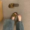 Niche design open-toed slippers women's outer wear 2025 summer new vacation Roman lazy flat sandals