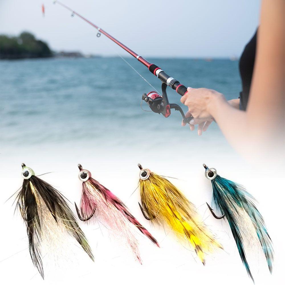 4 st Livslika Betesfisk Streamer Fluga Grizzly Sadelhackel Minnow Fluga Gädda Öring Abborre Stålhuvud
