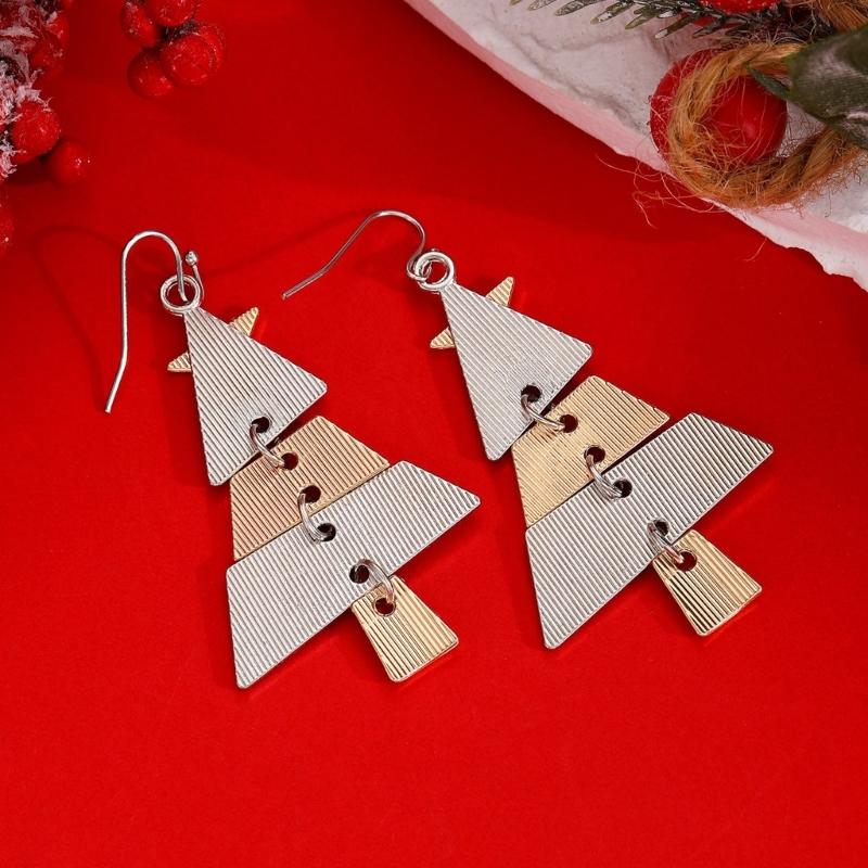 Sophisticated Christmas Pattern Earrings Sturdy Alloy Construction with Elegant Designs Accessory for Sensitive Ears