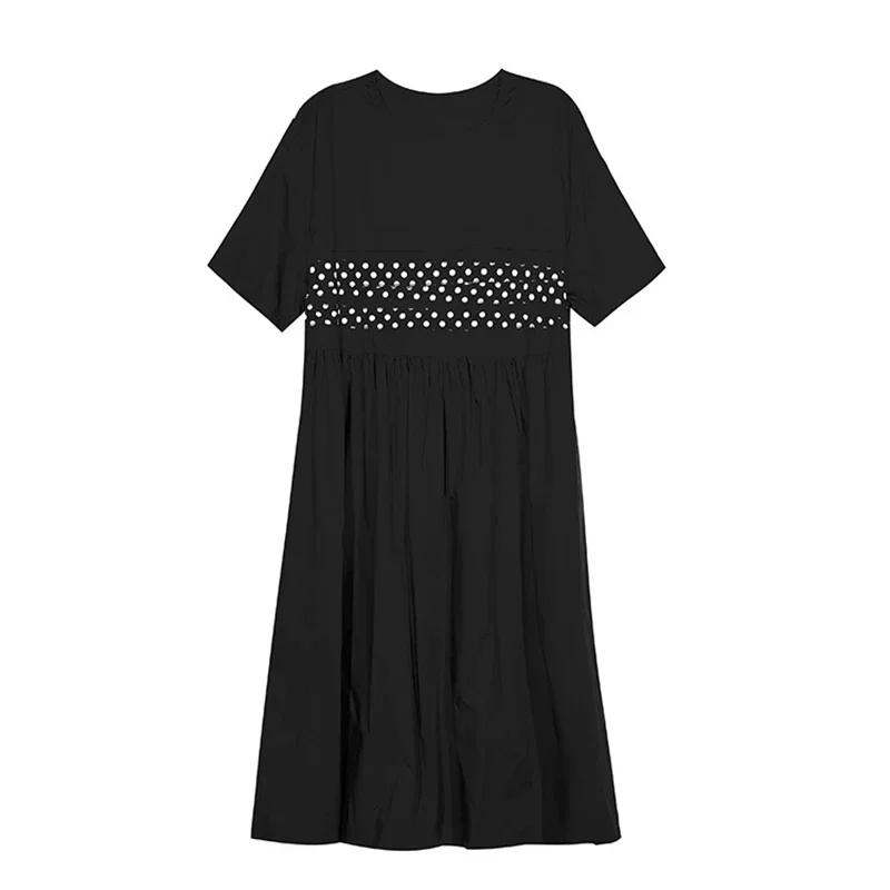 

Xitao Лоскутное платье с принтом в горошек и круглым вырезом DMJ5000 One Size чёрный