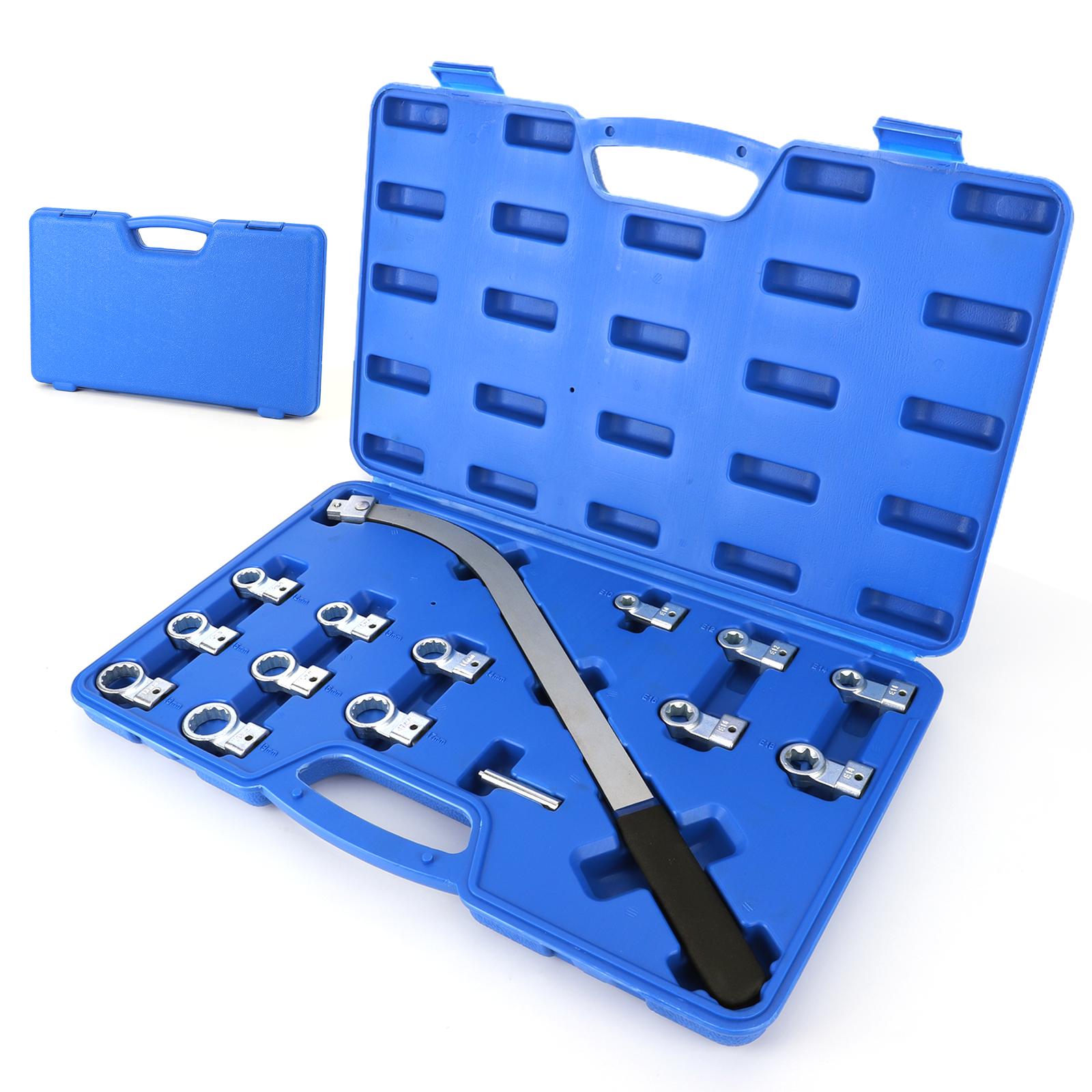 

15PCS Engine Timing Belt Tensioning Screw Remover Idler Pulley Adjustment Wrench Belt Tension Tensioning Adjuster Lever Tool Kit синий