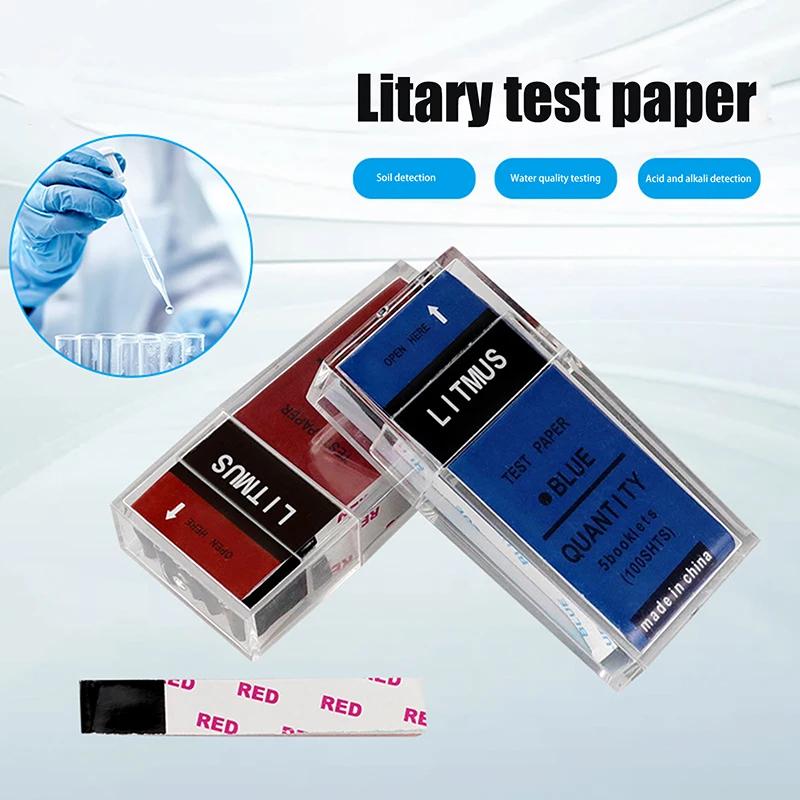 100 Strips/Box PH Test Strips Red/Blue Litmus Paper Acid Alkali Test Paper For Water Soil Laboratory Acid Alkaline Detection