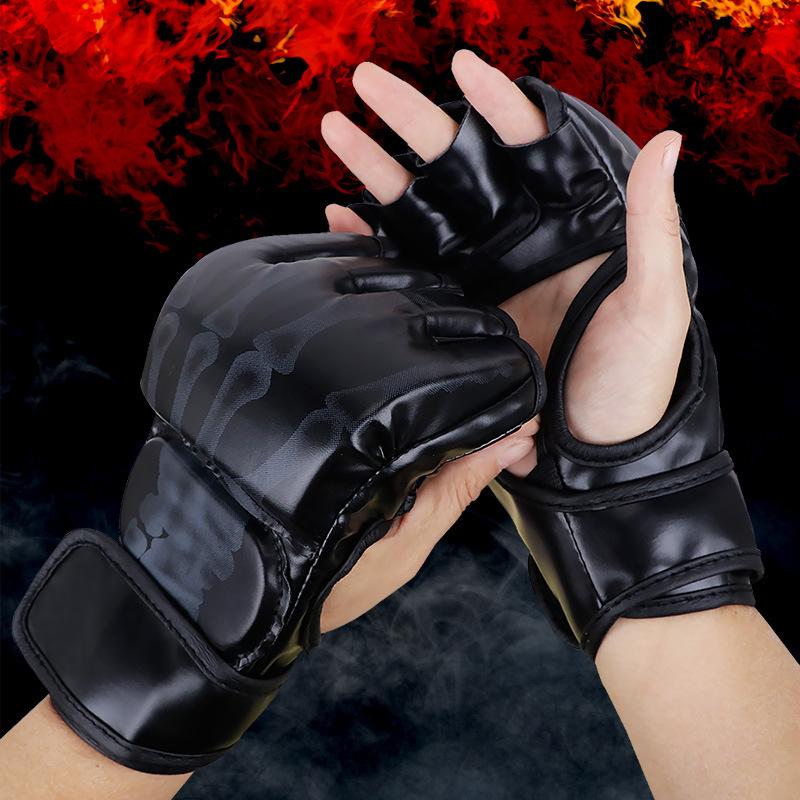 

Professional Half Finger Boxing Gloves for Adults Kids MMA Free Sandbag Training Protective Fighting Gear Boxing Equipment Luta чёрный