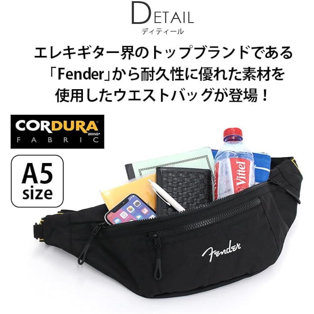 [Fender] Waist Bag Small Size 950-6050 Small Waist Pouch [01] Black