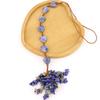 Hand-Woven Natural Stone Heart-Shaped Car Rearview Mirror Fringed Pendant Bag Pendant G81