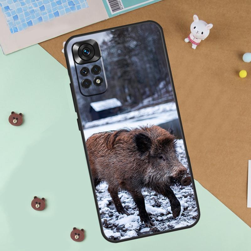 Wild Boar Pig Brown Case For Xiaomi Redmi Note 13 14 9 10 11 12 Pro 10S 11S 12S Cover For Redmi 13C 10C 12C 14C