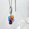 Unique Multi-Element Colorful Dice Pendant Keychain Necklace