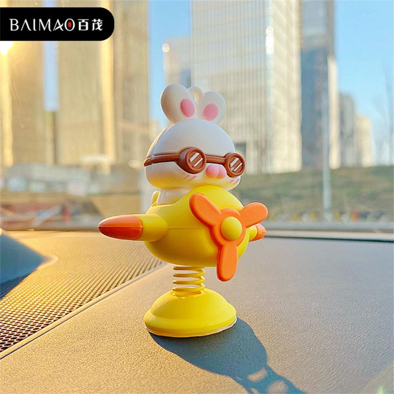 Anime Shaking Doll Car Interior Decoration Cute Spring Shaking Rabbi Auto Dashboard Ornaments Kawai Car Decoration Accessories